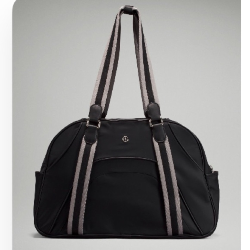 lululemon athletica Black Travel Tote with Gray Straps